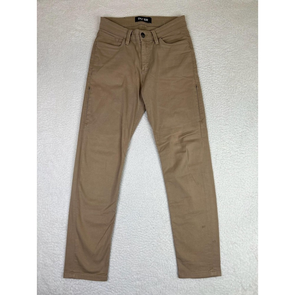 DU/ER Pants Mens 28x30 Beige Live Lite‎ Performance Denim Slim Fit Travel Casual